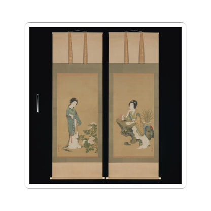 Genki (Komai Ki) - Yanji with Orchids and Yang Guifei with Peonies - 1785 v1 - STICKER Vinyl Kiss-Cut Decal