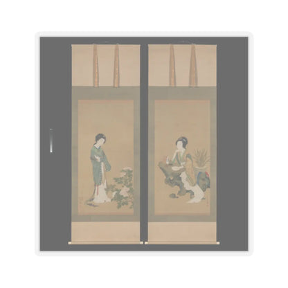 Genki (Komai Ki) - Yanji with Orchids and Yang Guifei with Peonies - 1785 v1 - STICKER Vinyl Kiss-Cut Decal