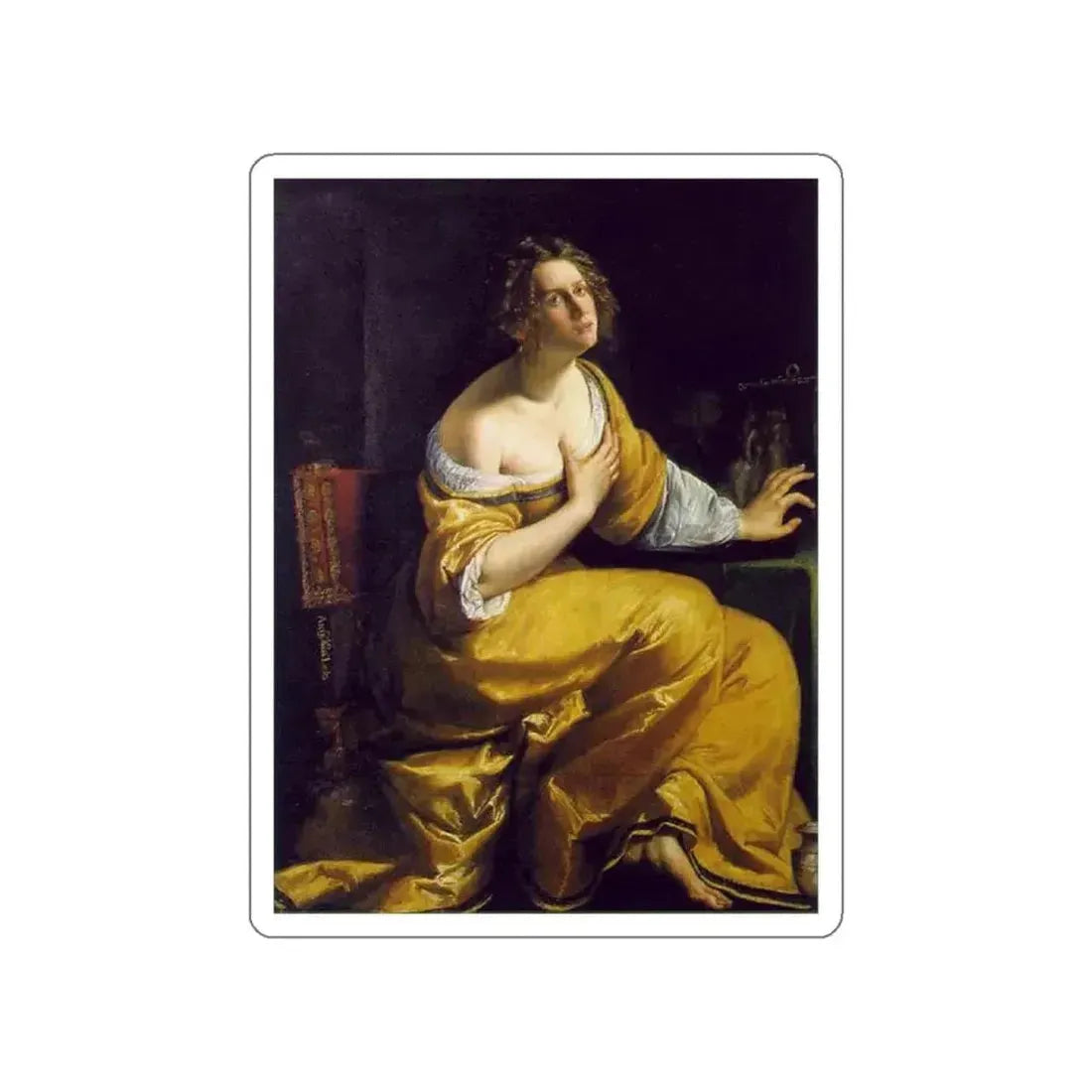 GENTILESCHI, Artemisia - Mary Magdalen (Artwork) STICKER Vinyl Die-Cut Decal White Die-Cut 6 Inch - The Sticker Space