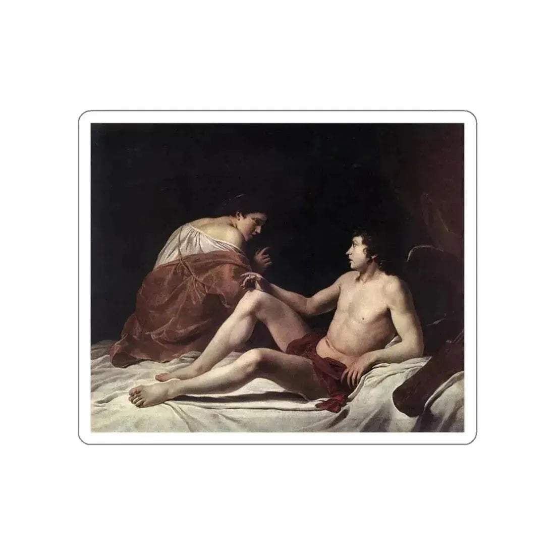 GENTILESCHI, Orazio - Cupid and Psyche (Artwork) STICKER Vinyl Die-Cut Decal - The Sticker Space
