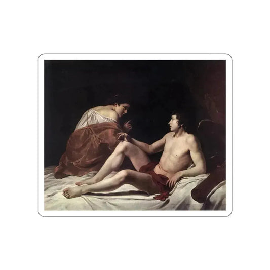 GENTILESCHI, Orazio - Cupid and Psyche (Artwork) STICKER Vinyl Die-Cut Decal White Die-Cut 2 Inch - The Sticker Space