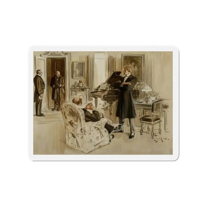 Gentleman's Club, Interior Illustration (Magazine Illustration) Refrigerator Magnet - The Sticker Space
