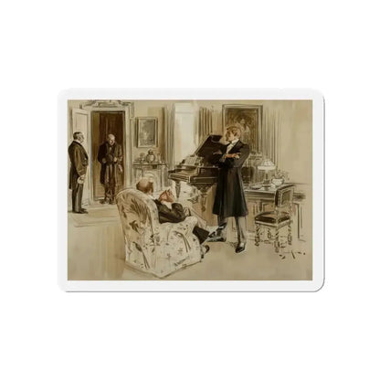Gentleman's Club, Interior Illustration (Magazine Illustration) Refrigerator Magnet - The Sticker Space