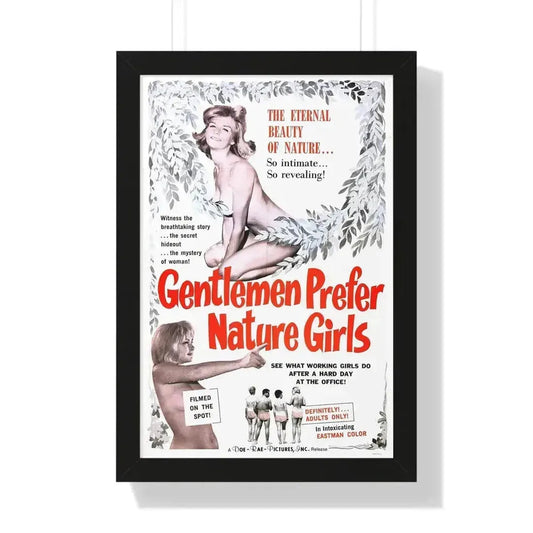 GENTLEMEN PREFER NATURE GIRLS 1963 - Framed Movie Poster 16″ x 24″ Black - The Sticker Space