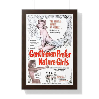 GENTLEMEN PREFER NATURE GIRLS 1963 - Framed Movie Poster 16″ x 24″ Walnut - The Sticker Space