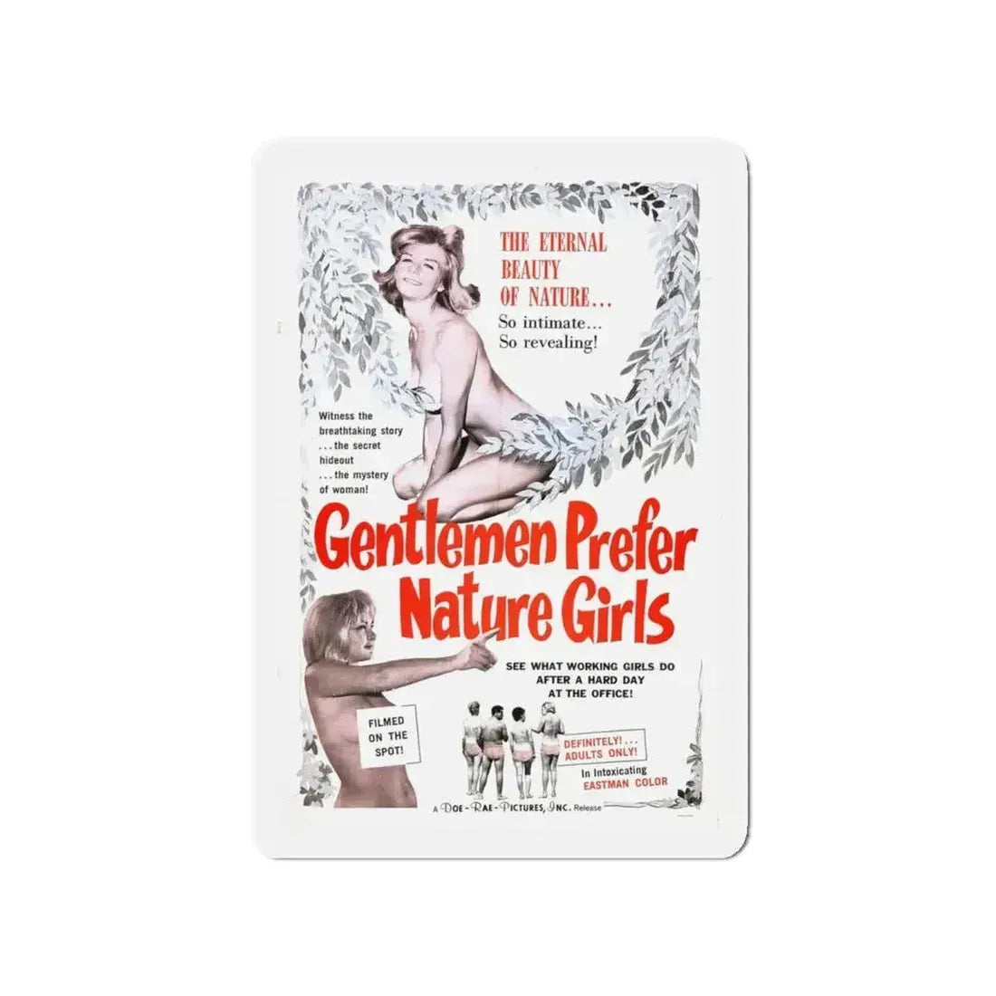 GENTLEMEN PREFER NATURE GIRLS 1963 Movie Poster - Refrigerator Magnet - The Sticker Space