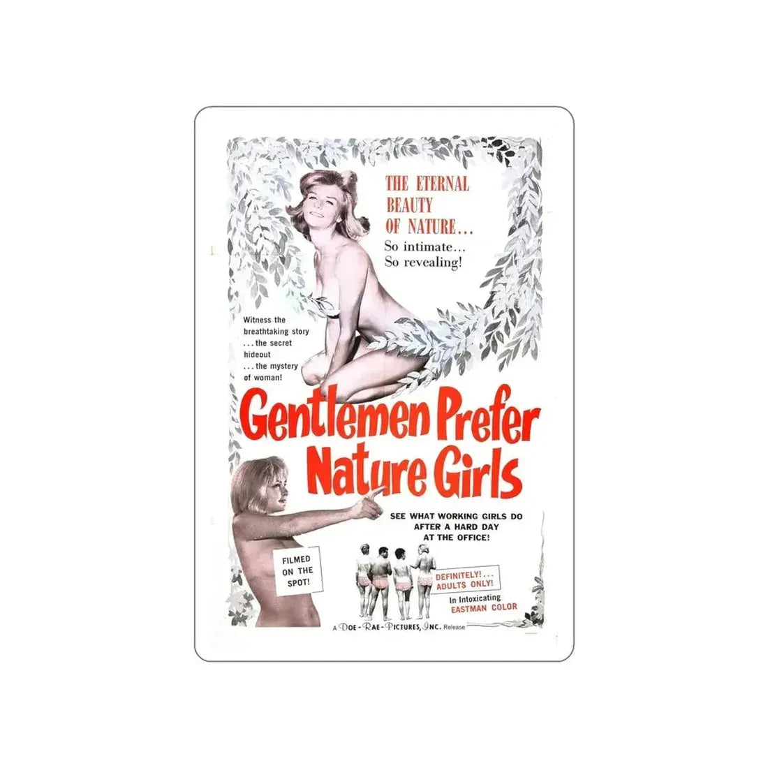 GENTLEMEN PREFER NATURE GIRLS 1963 Movie Poster STICKER Vinyl Die-Cut Decal - The Sticker Space