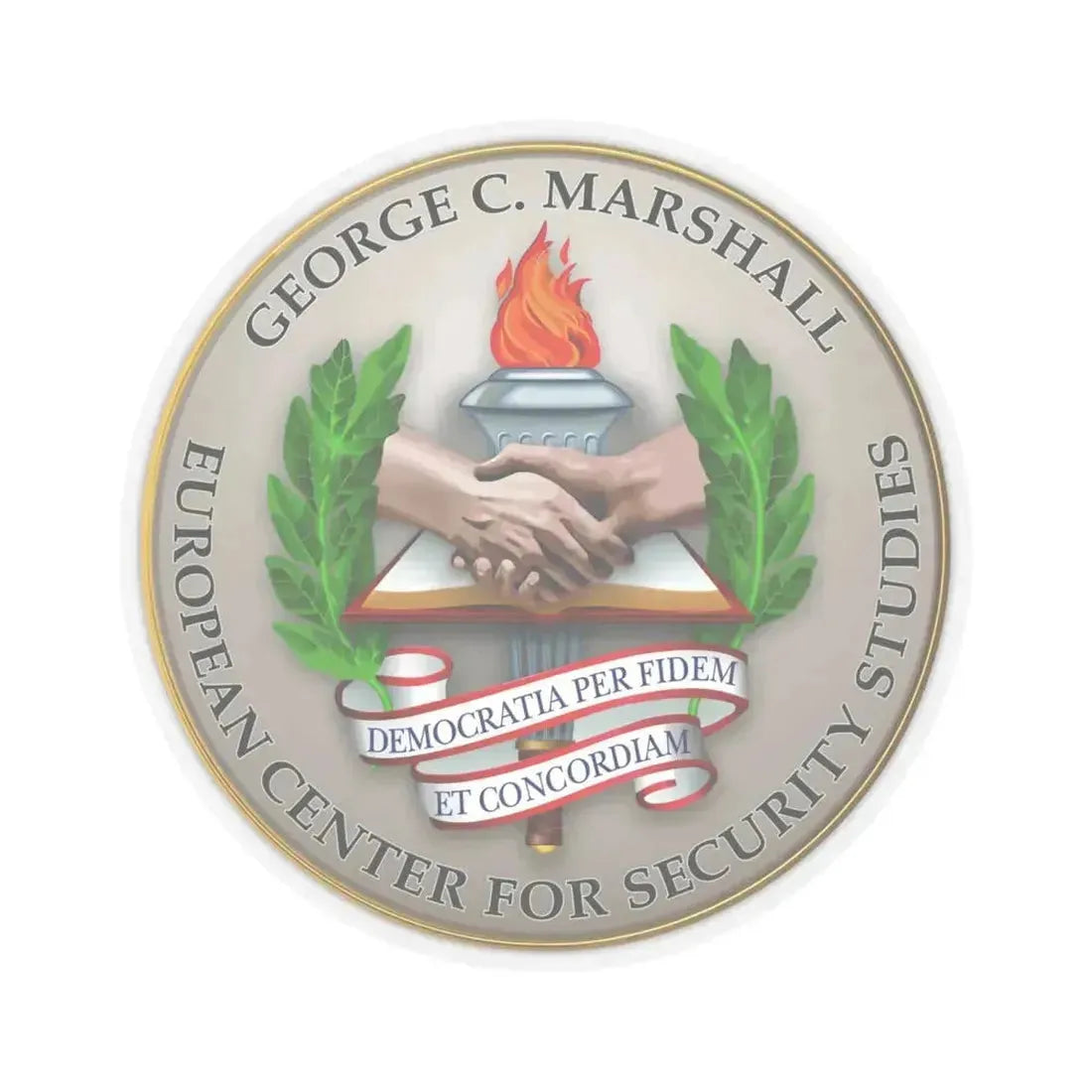 George C Marshall European Center for Security Studies - STICKER Vinyl Kiss-Cut Decal 6 Inch Transparent - The Sticker Space