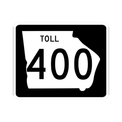 Georgia 400 Toll (Georgia) (Road Sign) STICKER Vinyl Kiss-Cut Decal 2 Inch White - The Sticker Space