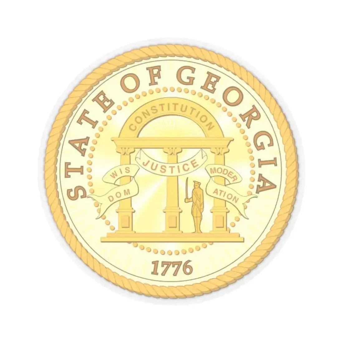 Georgia State Seal (United States) STICKER Vinyl Kiss-Cut Decal 2 Inch Transparent - The Sticker Space