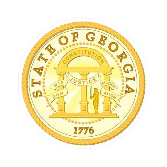 Georgia State Seal (United States) STICKER Vinyl Kiss-Cut Decal 2 Inch White - The Sticker Space