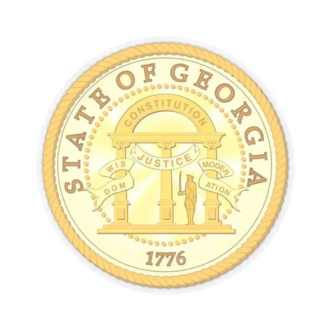 Georgia State Seal (United States) STICKER Vinyl Kiss-Cut Decal 3 Inch Transparent - The Sticker Space