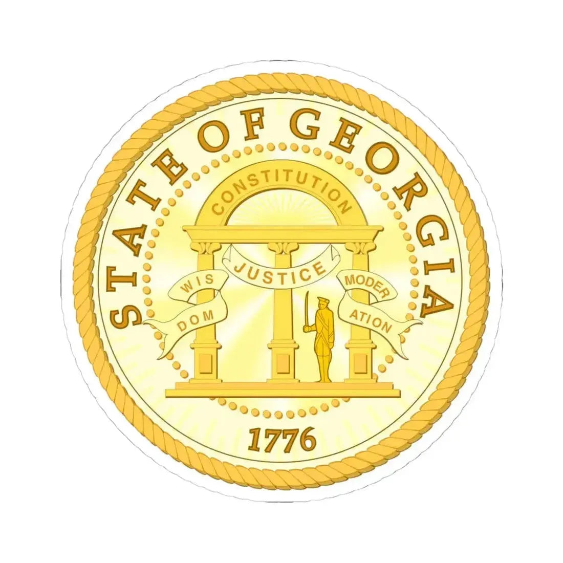 Georgia State Seal (United States) STICKER Vinyl Kiss-Cut Decal 4 Inch White - The Sticker Space