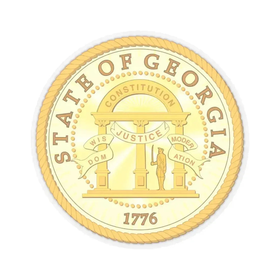 Georgia State Seal (United States) STICKER Vinyl Kiss-Cut Decal 6 Inch Transparent - The Sticker Space