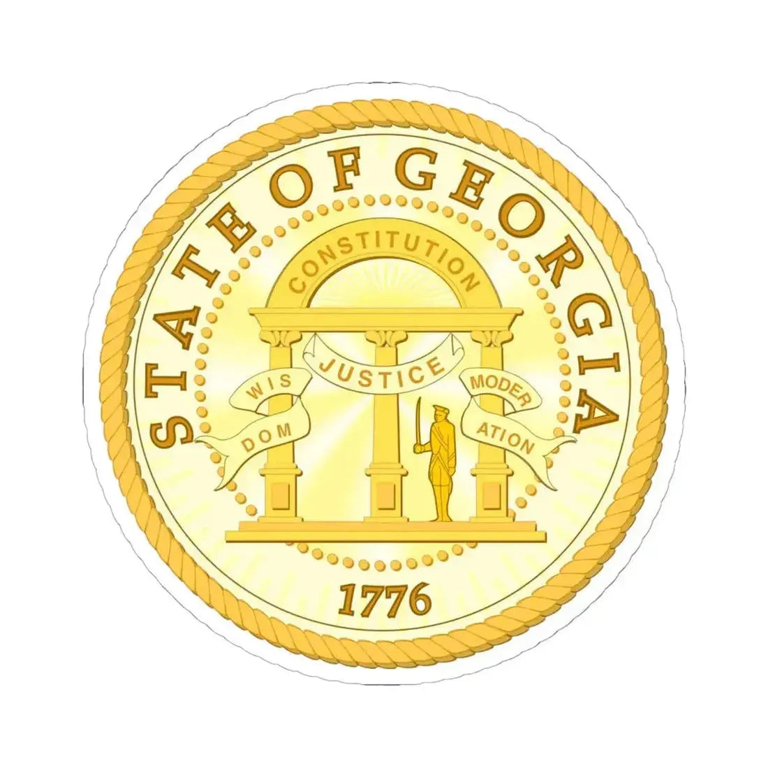 Georgia State Seal (United States) STICKER Vinyl Kiss-Cut Decal 6 Inch White - The Sticker Space