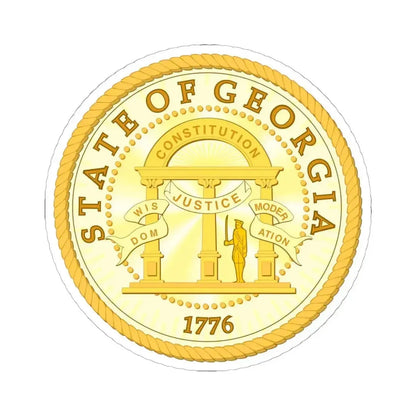 Georgia State Seal (United States) STICKER Vinyl Kiss-Cut Decal 6 Inch White - The Sticker Space