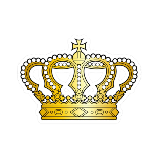 Georgian golden crown with pearls and cross (Georgia) (Coat of Arms) STICKER Vinyl Kiss-Cut Decal 2 Inch White - The Sticker Space