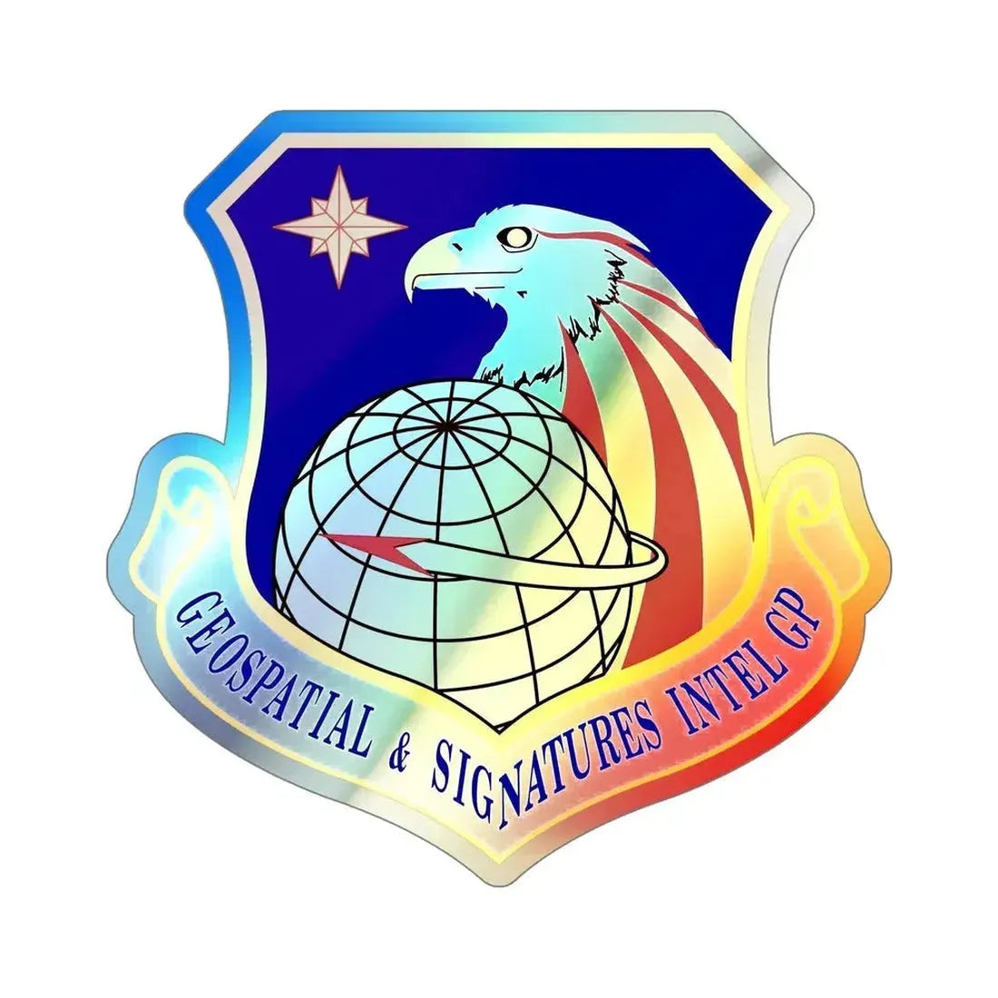Geospatial and Signatures Intelligence Group (U.S. Air Force) Holographic STICKER Die-Cut Vinyl Decal 6 Inch Holographic - The Sticker Space