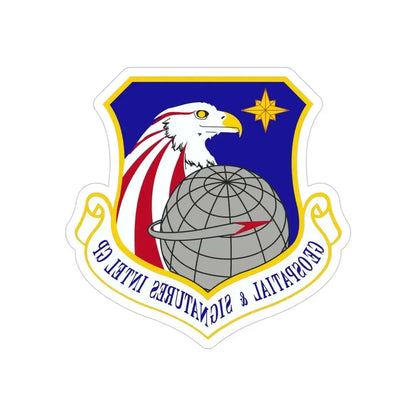 Geospatial and Signatures Intelligence Group (U.S. Air Force) REVERSE PRINT Transparent Die-Cut STICKER 4 Inch Die-Cut Transparent - The Sticker Space