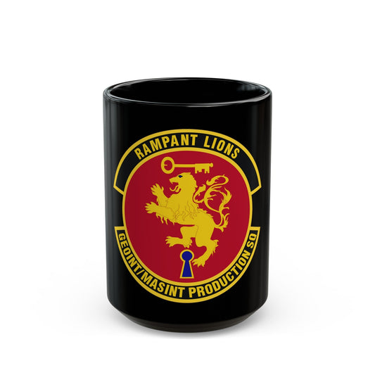 Geospatial Intelligence Measurement & Signatures Intelligence Production Squadron (U.S. Air Force) Black Coffee Mug-15oz-The Sticker Space