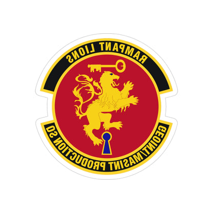 Geospatial Intelligence Measurement & Signatures Intelligence Production Squadron (U.S. Air Force) REVERSE PRINT Transparent STICKER-3" × 3"-The Sticker Space