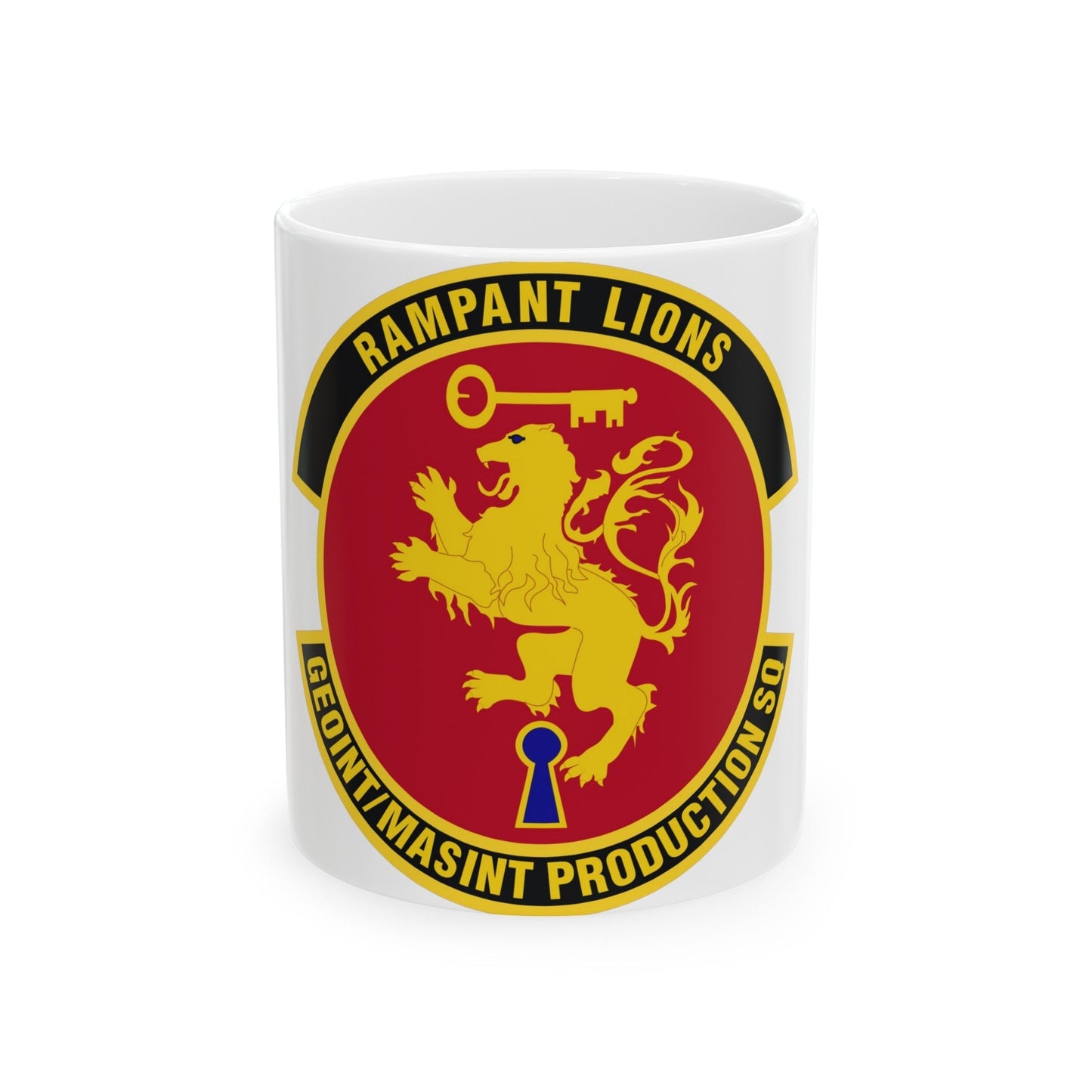 Geospatial Intelligence Measurement & Signatures Intelligence Production Squadron (U.S. Air Force) White Coffee Mug-11oz-The Sticker Space