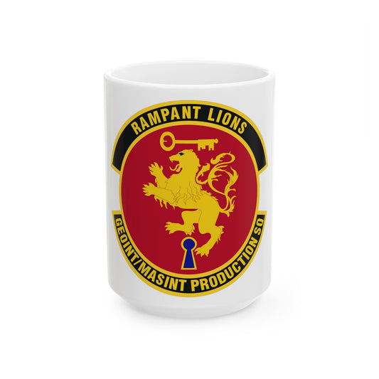 Geospatial Intelligence Measurement & Signatures Intelligence Production Squadron (U.S. Air Force) White Coffee Mug-15oz-The Sticker Space