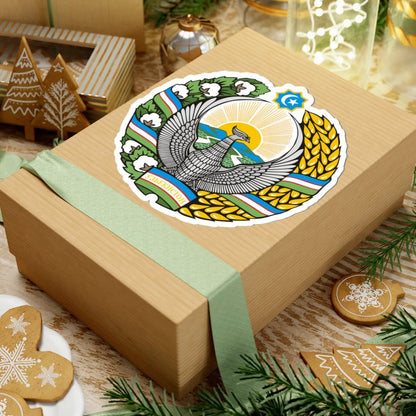 Gerb Uzbekistan cyrillic (Uzbekistan) (Coat of Arms) STICKER Vinyl Kiss-Cut Decal - The Sticker Space