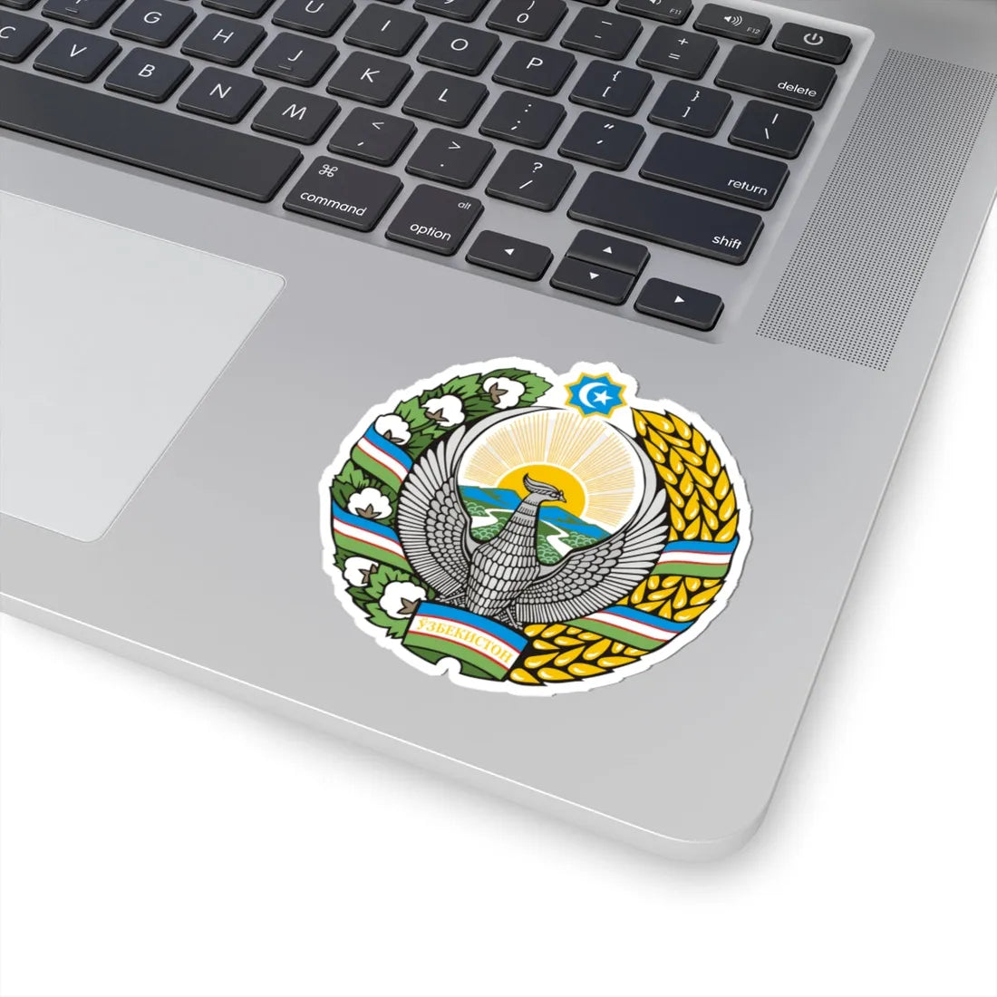 Gerb Uzbekistan cyrillic (Uzbekistan) (Coat of Arms) STICKER Vinyl Kiss-Cut Decal - The Sticker Space