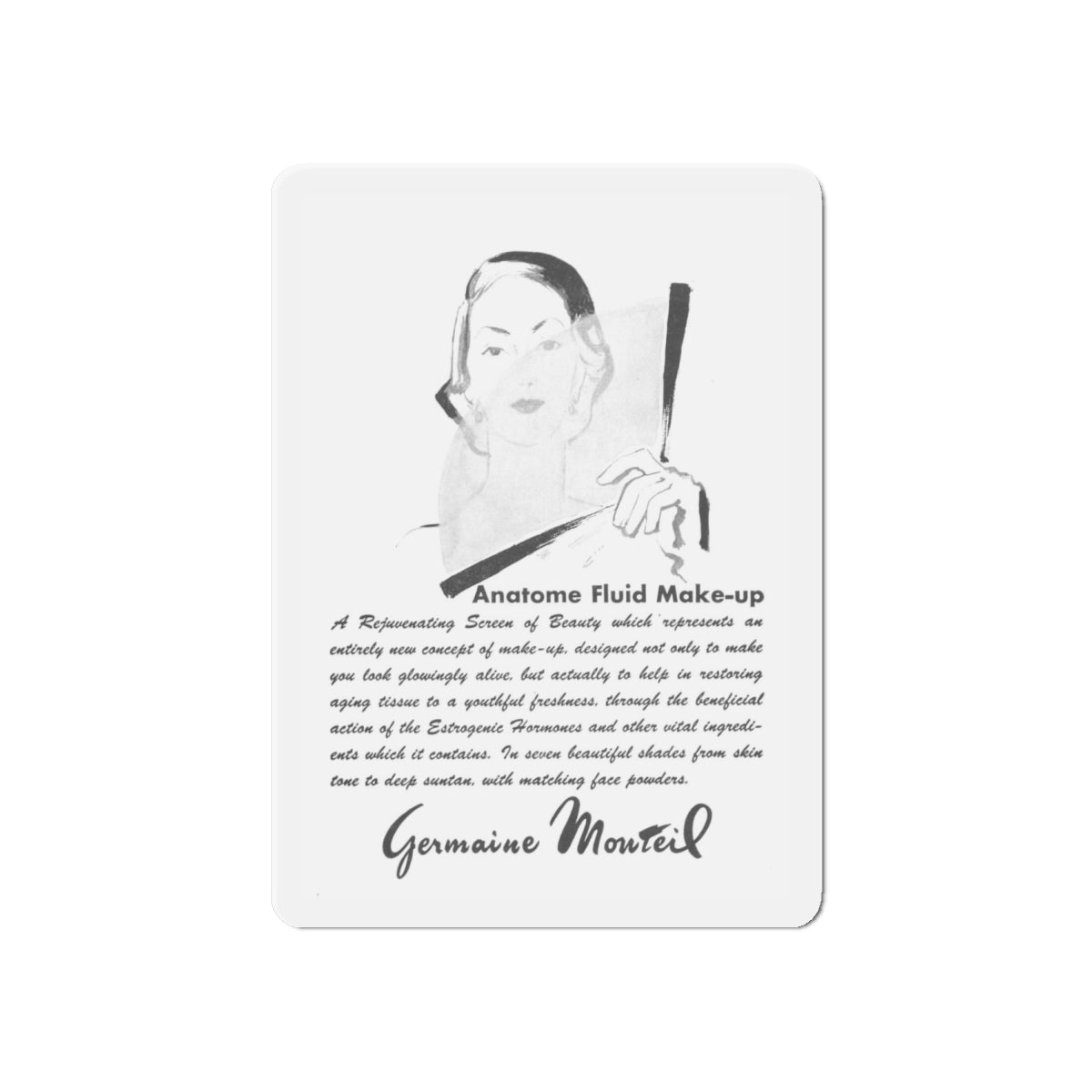 Germaine Monteil, 1952 (Magazine Illustration) Refrigerator Magnet-6" × 6"-The Sticker Space