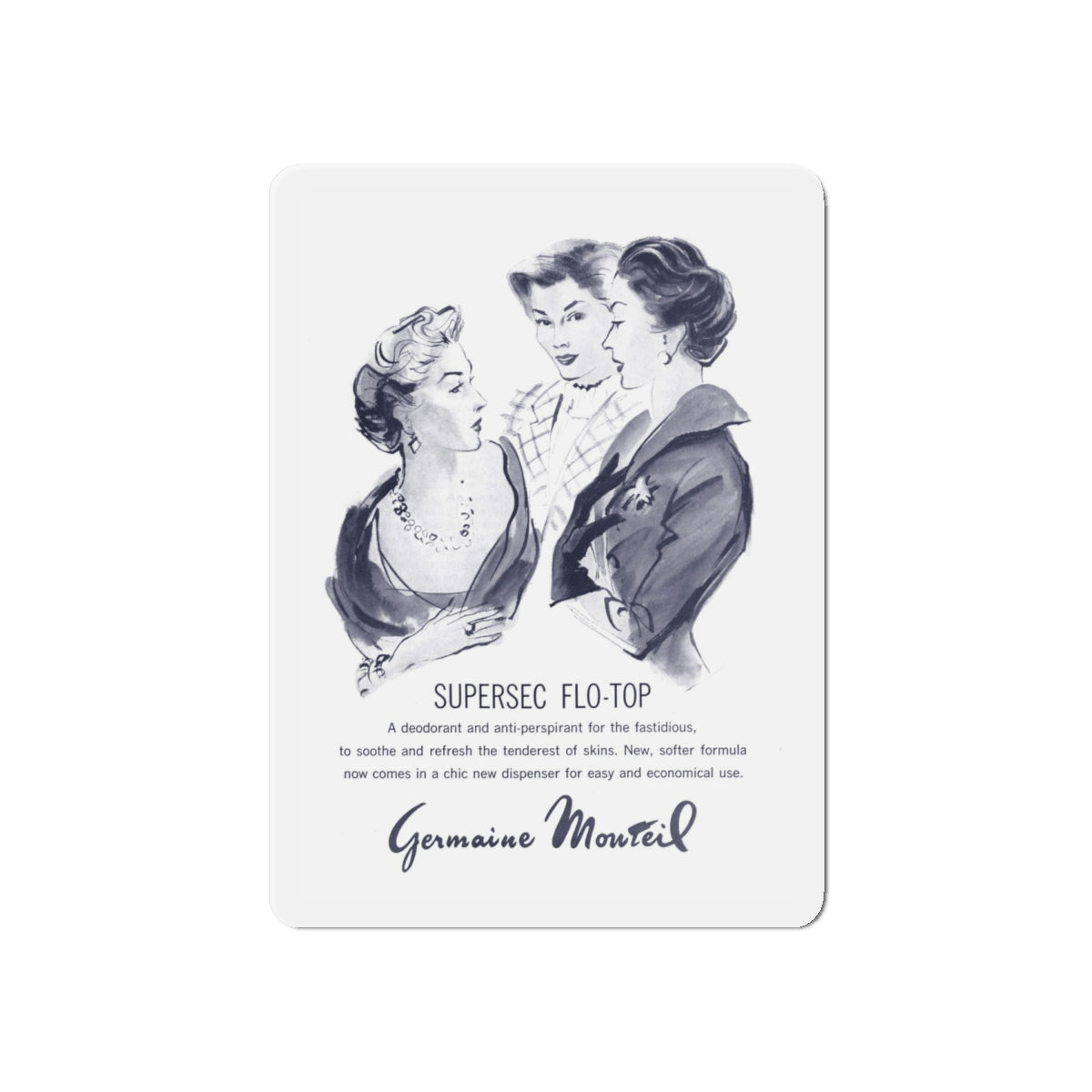 Germaine Monteil, 1959 (Magazine Illustration) Refrigerator Magnet-6" × 6"-The Sticker Space