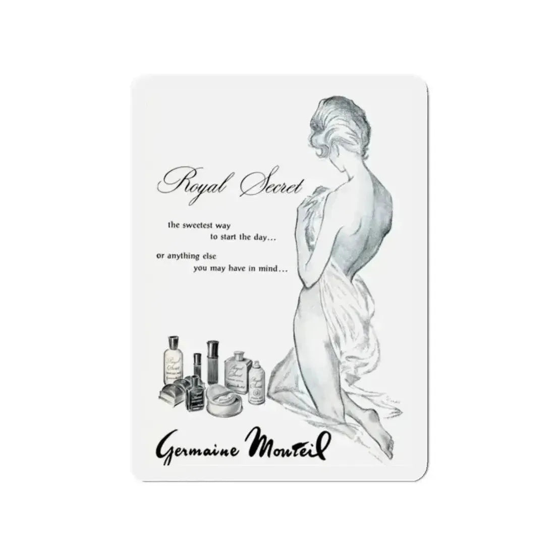 Germaine Monteil, 1963 (Magazine Illustration) Refrigerator Magnet 2 Inch Die-Cut - The Sticker Space
