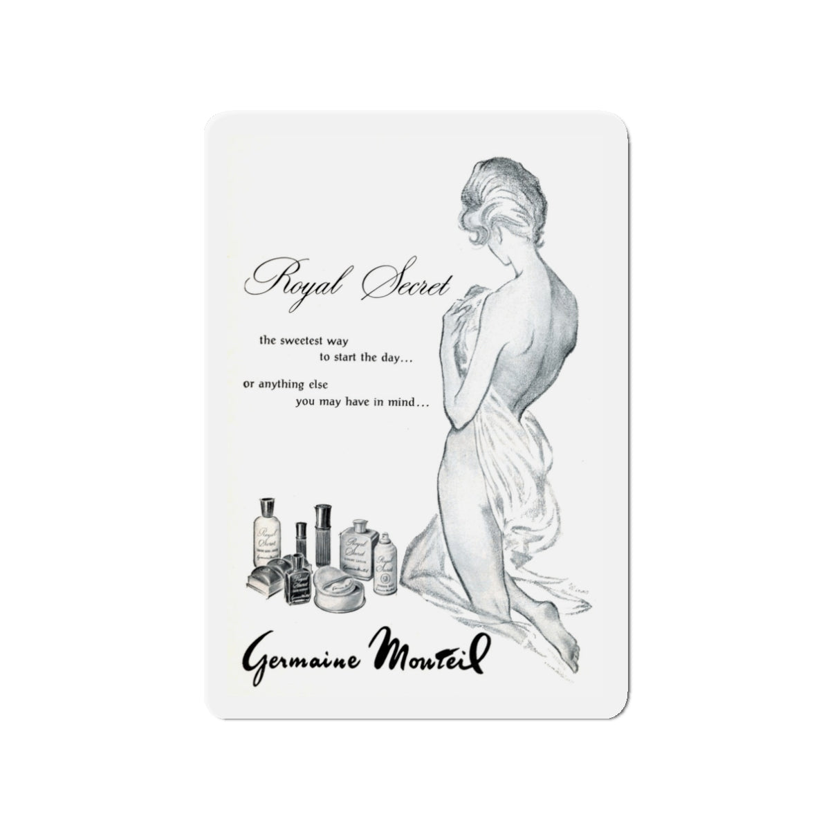 Germaine Monteil, 1963 (Magazine Illustration) Refrigerator Magnet-3" x 3"-The Sticker Space