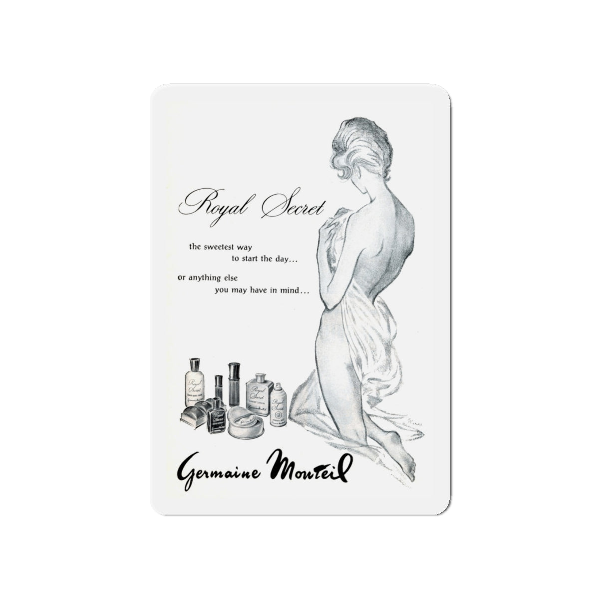 Germaine Monteil, 1963 (Magazine Illustration) Refrigerator Magnet-4" x 4"-The Sticker Space