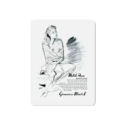 Germaine Monteil advt, Muted Rose, 1945 (Magazine Illustration) Refrigerator Magnet - The Sticker Space