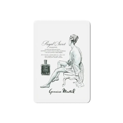 Germaine Monteil advt, Royal Secret, 1947 (Magazine Illustration) Refrigerator Magnet 6 Inch Die-Cut - The Sticker Space