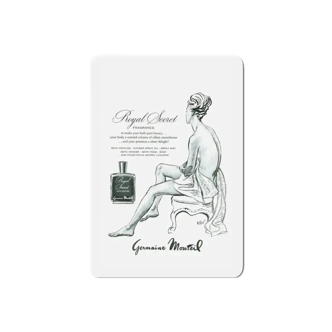 Germaine Monteil advt, Royal Secret, 1947 (Magazine Illustration) Refrigerator Magnet - The Sticker Space