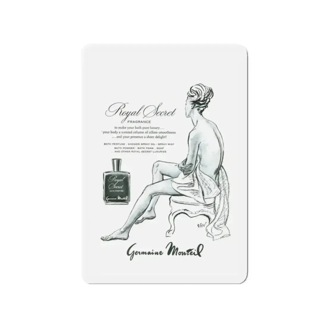 Germaine Monteil advt, Royal Secret, 1947 (Magazine Illustration) Refrigerator Magnet - The Sticker Space