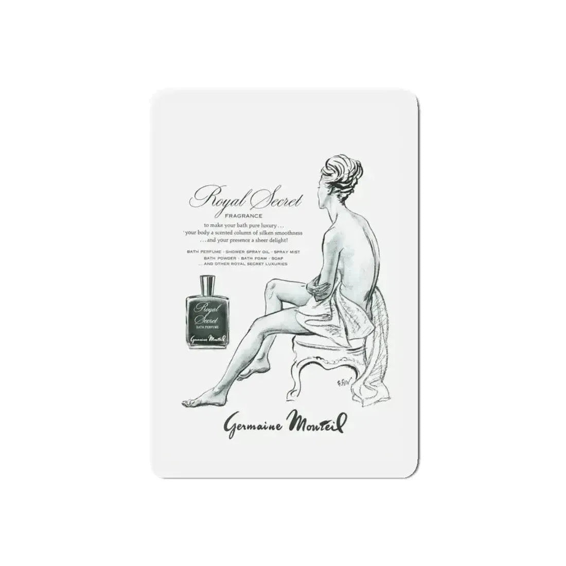 Germaine Monteil advt, Royal Secret, 1947 (Magazine Illustration) Refrigerator Magnet - The Sticker Space