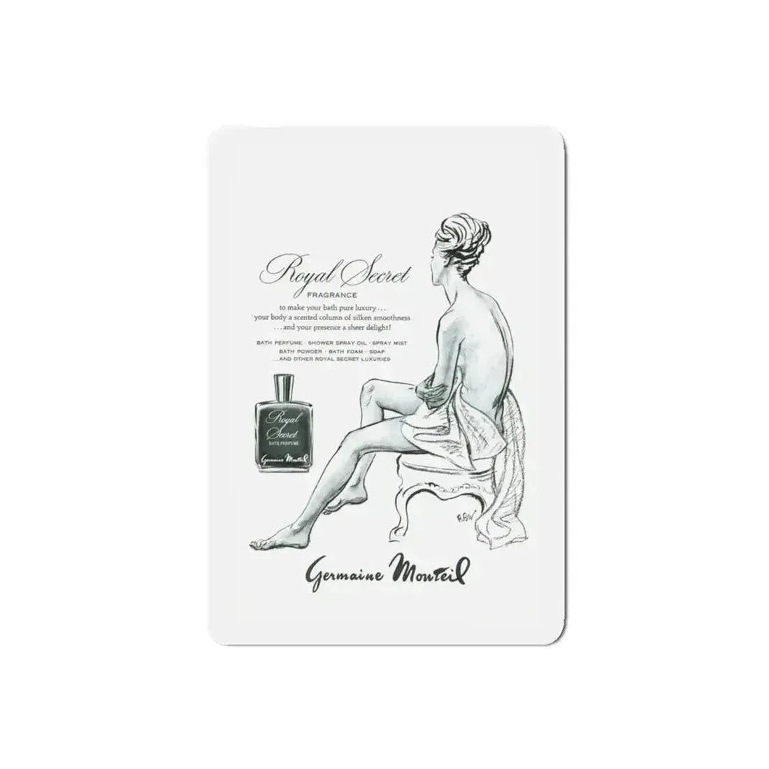 Germaine Monteil advt, Royal Secret, 1947 (Magazine Illustration) Refrigerator Magnet - The Sticker Space