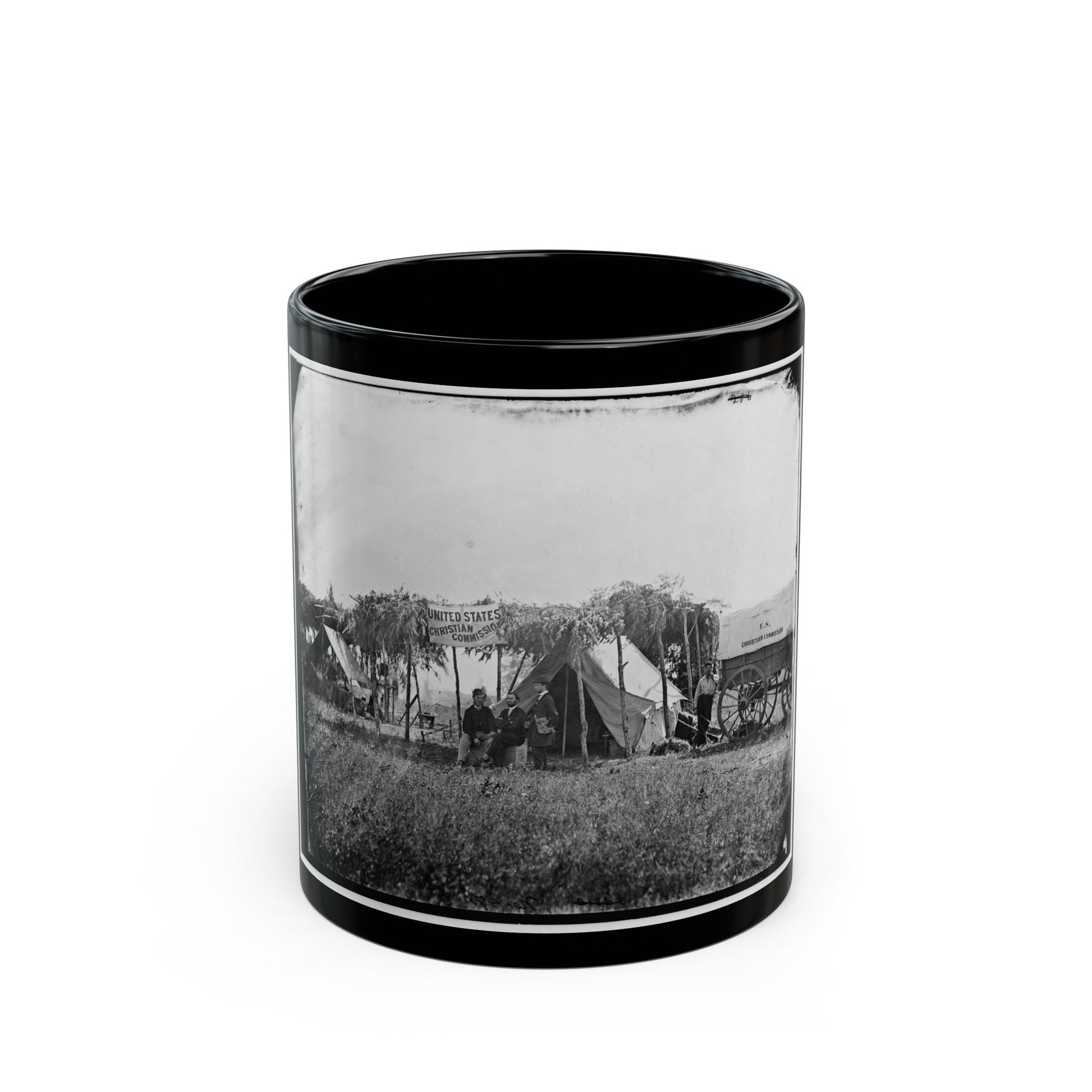 Germantown, Va. Headquarters Of The U.S. Christian Commission (U.S. Civil War) Black Coffee Mug-11oz-The Sticker Space