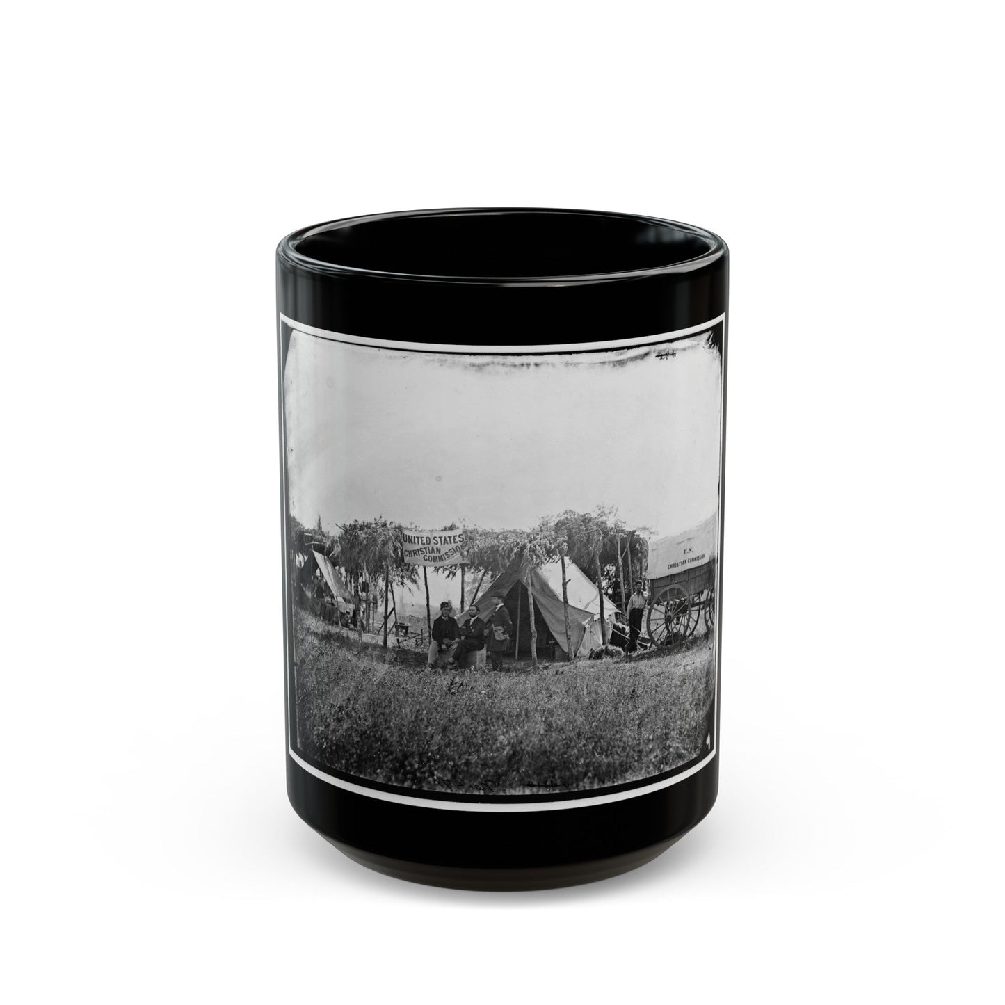 Germantown, Va. Headquarters Of The U.S. Christian Commission (U.S. Civil War) Black Coffee Mug-15oz-The Sticker Space