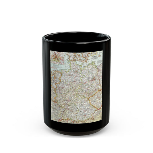 Germany (1959) (Map) Black Coffee Mug-15oz-The Sticker Space