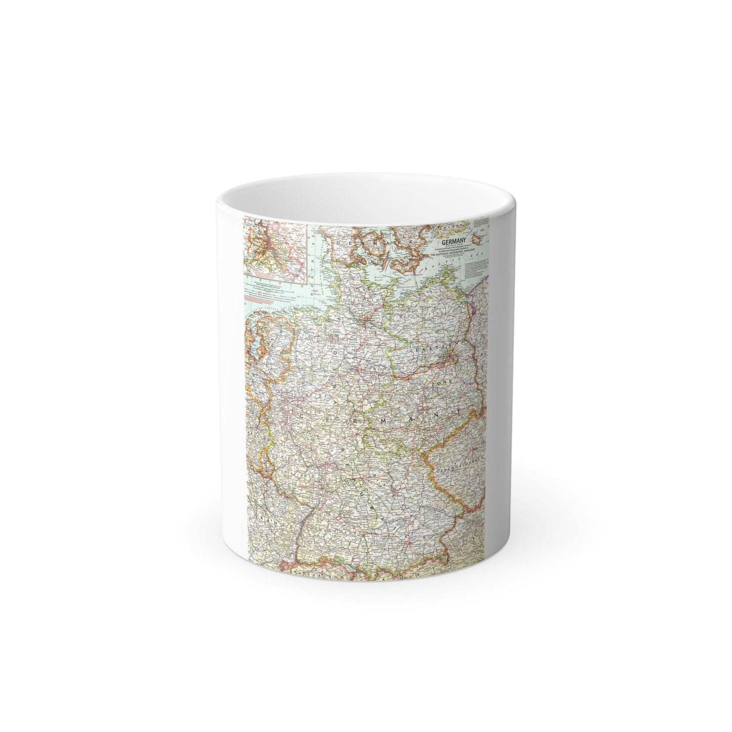 Germany (1959) (Map) Color Changing Mug 11oz-11oz-The Sticker Space