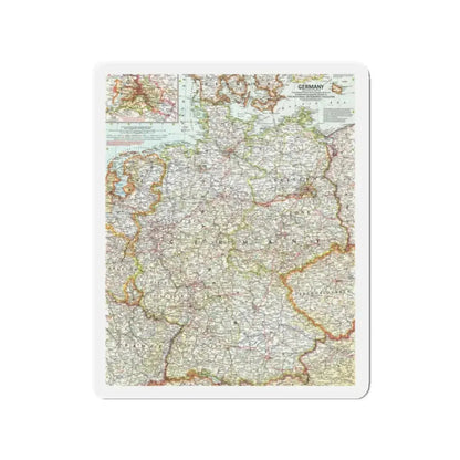 Germany (1959) (Map) Refrigerator Magnet 2 Inch - The Sticker Space