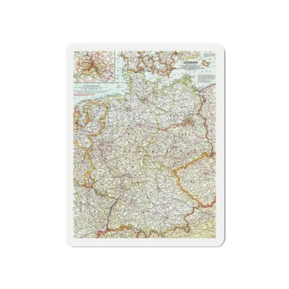Germany (1959) (Map) Refrigerator Magnet 5 Inch - The Sticker Space
