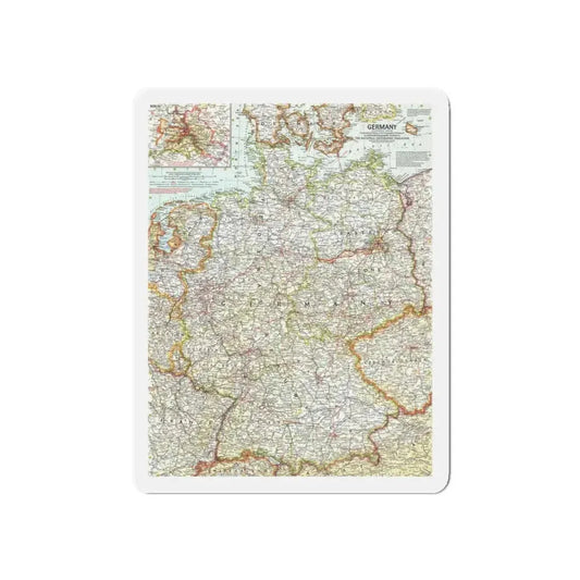 Germany (1959) (Map) Refrigerator Magnet 6 Inch - The Sticker Space