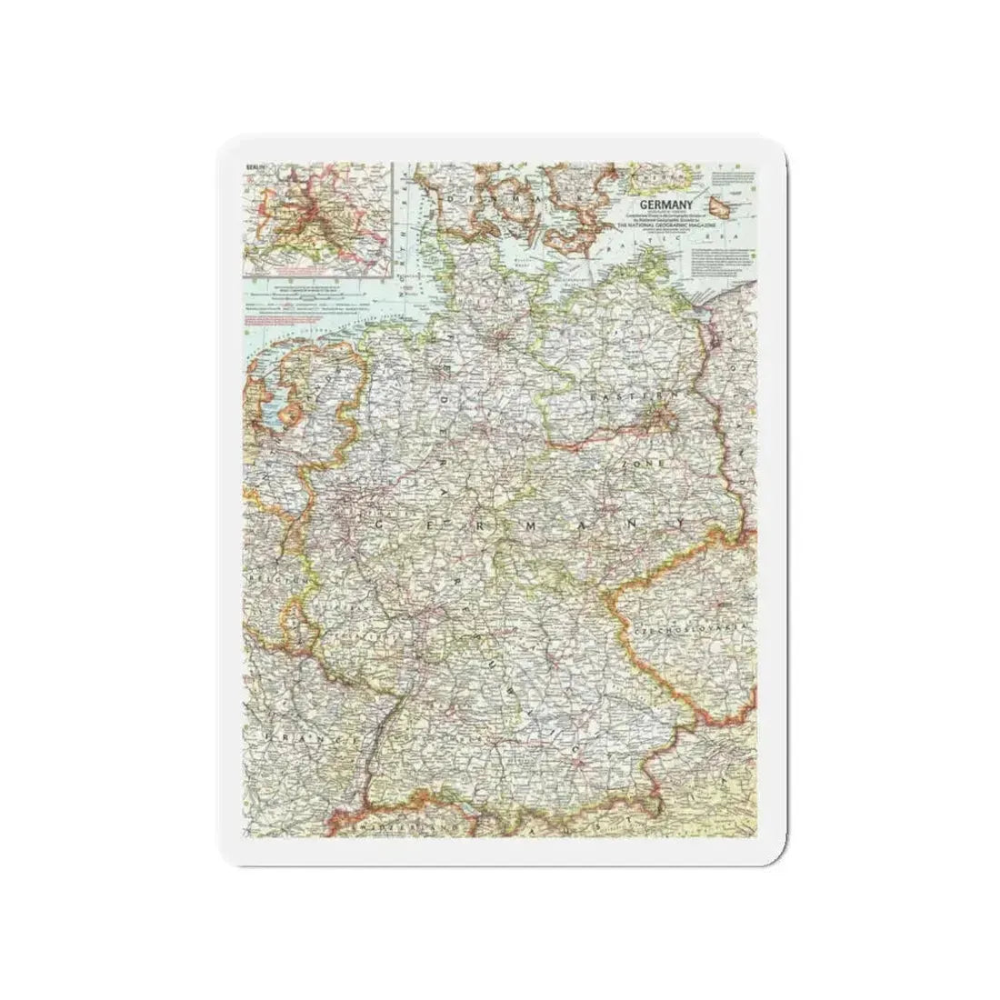 Germany (1959) (Map) Refrigerator Magnet - The Sticker Space