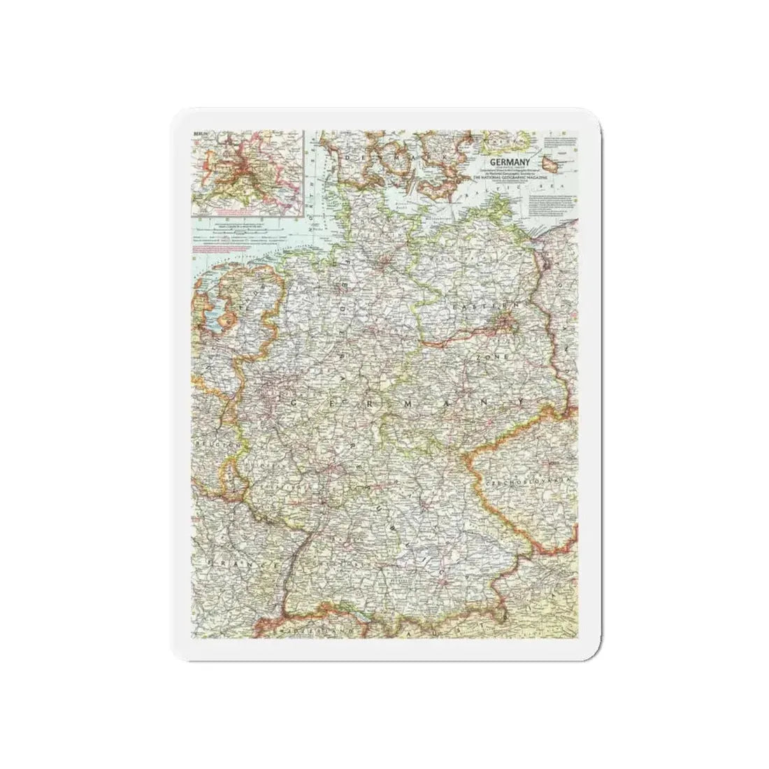 Germany (1959) (Map) Refrigerator Magnet - The Sticker Space