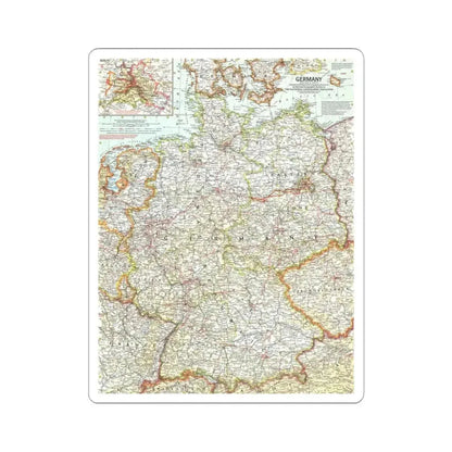 Germany (1959) (Map) STICKER Vinyl Kiss-Cut Decal 4 Inch White - The Sticker Space